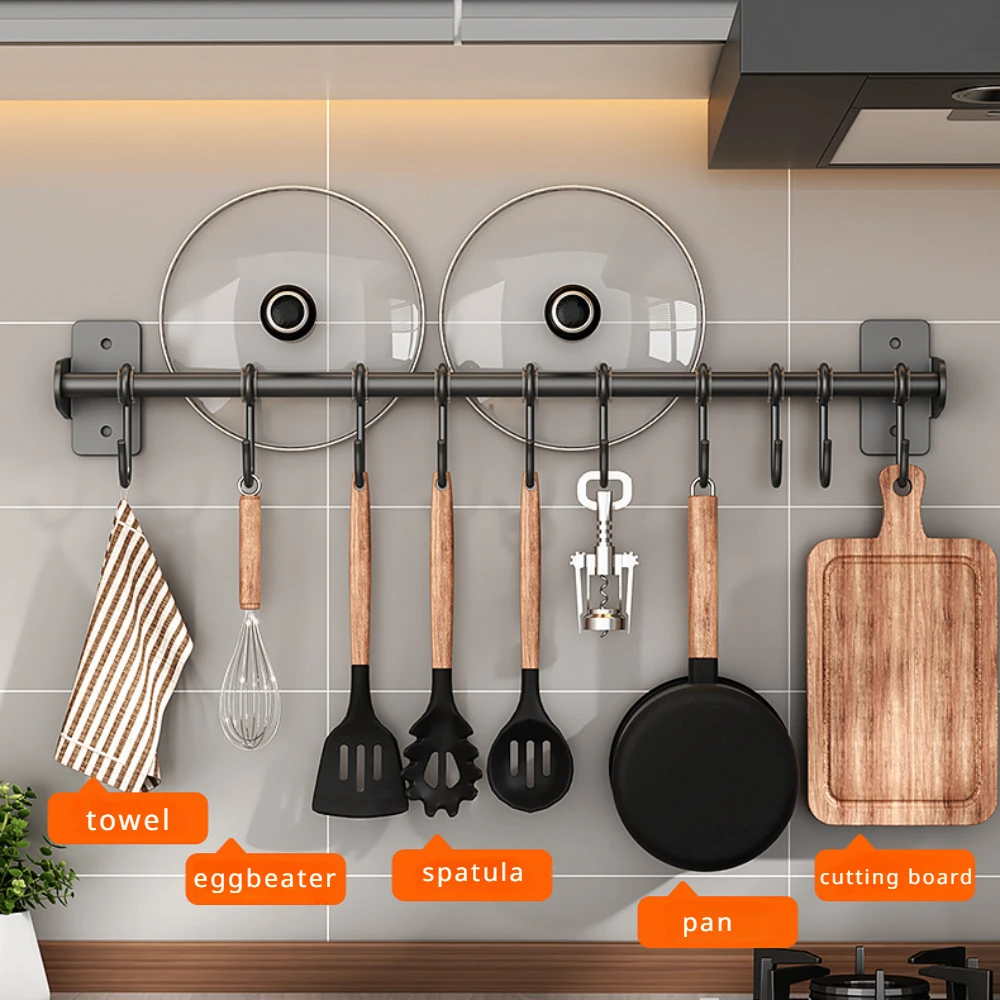 Kitchen Appliances Storage - No punch Kitchen Hook Rack Stainless