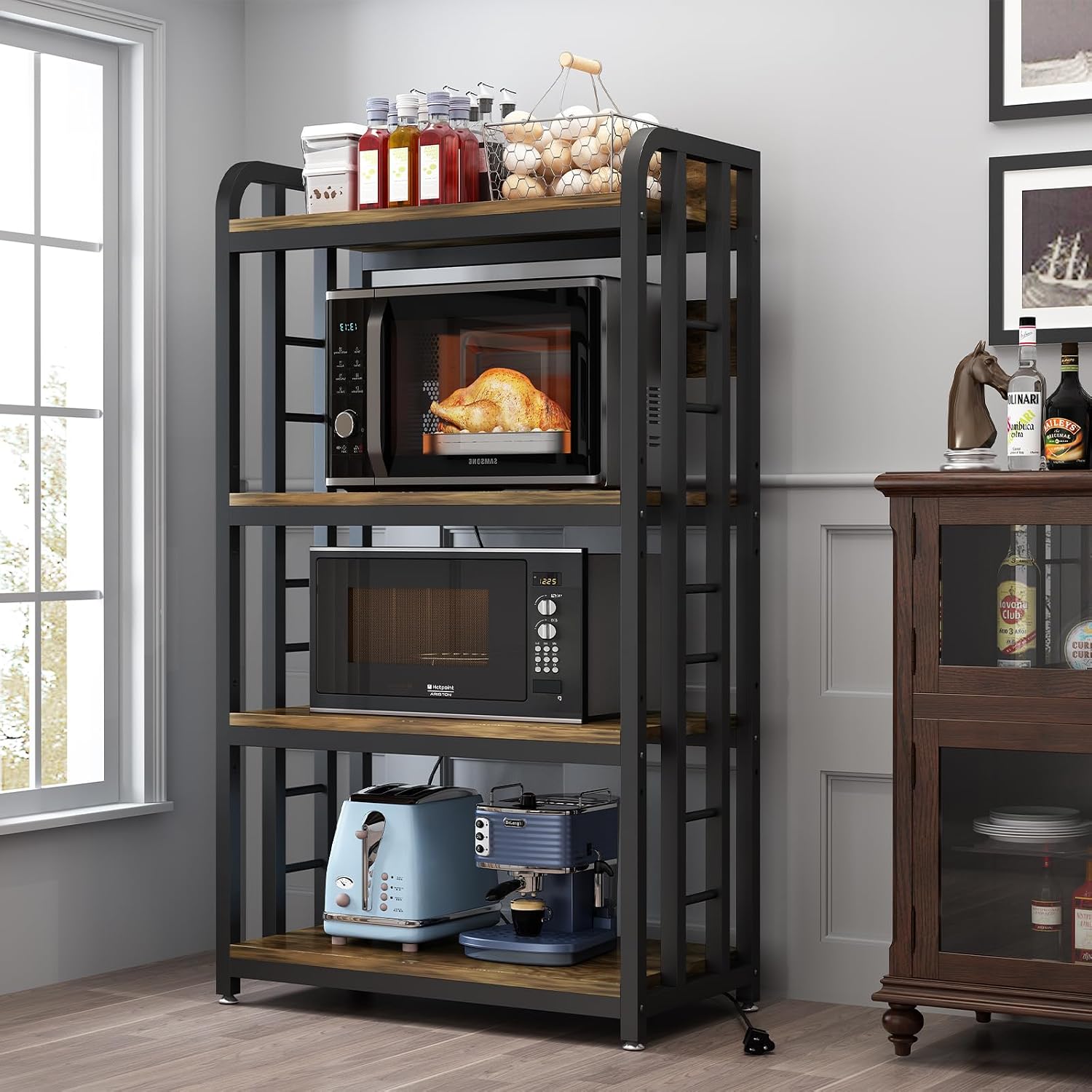 4 Tier Kitchen Bakers Rack Wit - Kitchen Appliances Countertop recension och pris