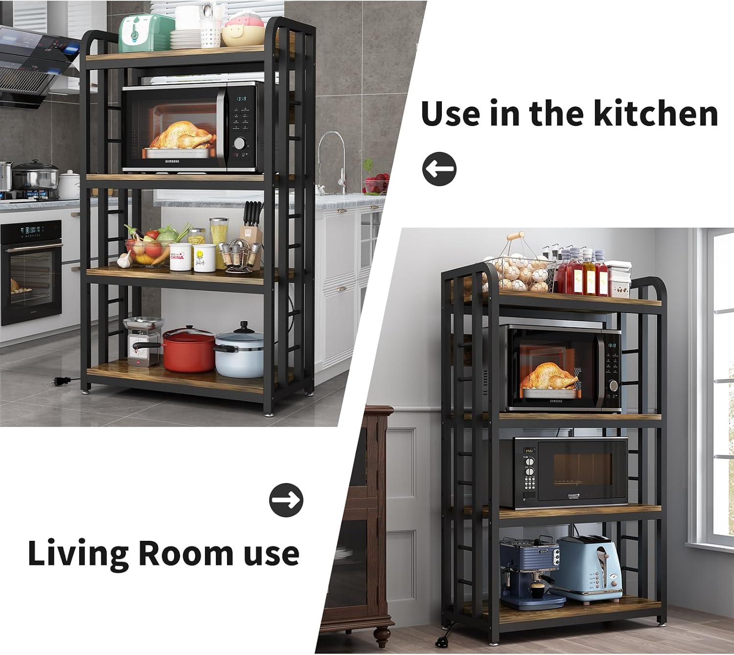 4 Tier Kitchen Bakers Rack Wit - Kitchen Appliances Countertop recension och pris