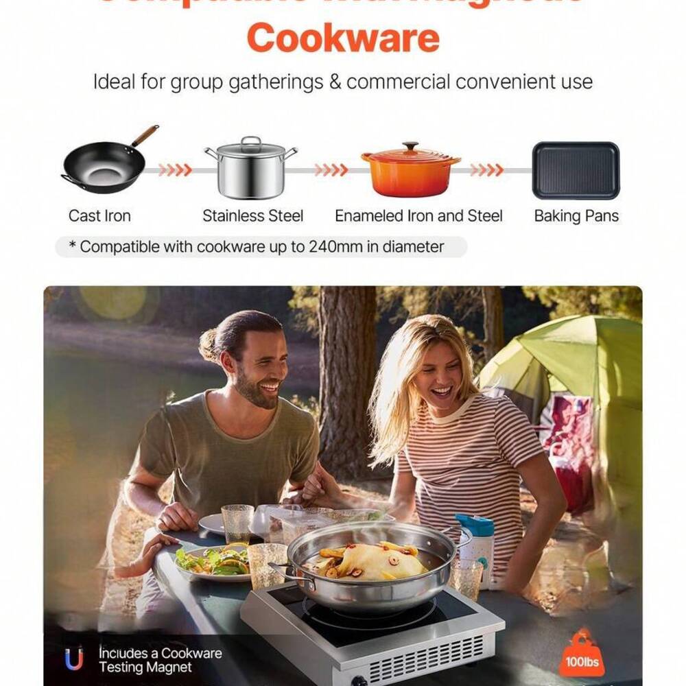 Portable Cooktop, 1800W Commer - Induction Cooktop Portable recension och pris